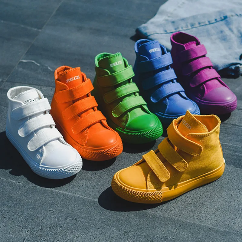 

Fashion New Children Sneakers Casual Kids Sneakers High Gang Canvas Girls Sneakers Breathable Boys Shoes Solid Color Kids Shoes