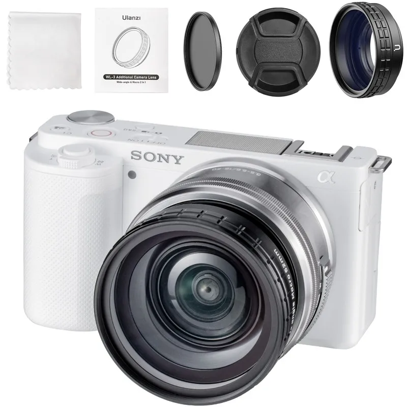 

Ulanzi WL-3 ZV-E10 18mm Wide Angle Lens 10X HD Macro 2-in-1 Additional Camera Lens For Sony ZV-E10 Sony A7C Camera Lens