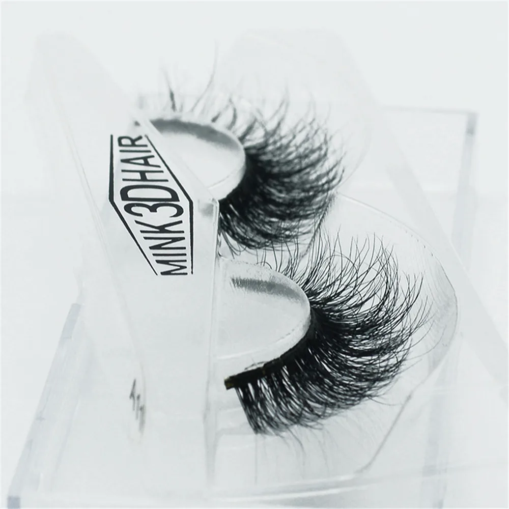 1 Pair Real Dense 3D Mink Hair False Eyelashes Wispy Cross Eye Lashes Fluffy Handmade Extension Reusable | Красота и здоровье