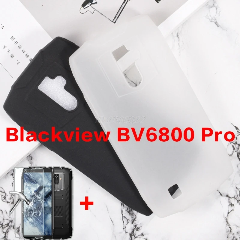 Мягкая задняя крышка для Blackview BV6800 pro силиконовая с закаленным стеклом|Бамперы| |