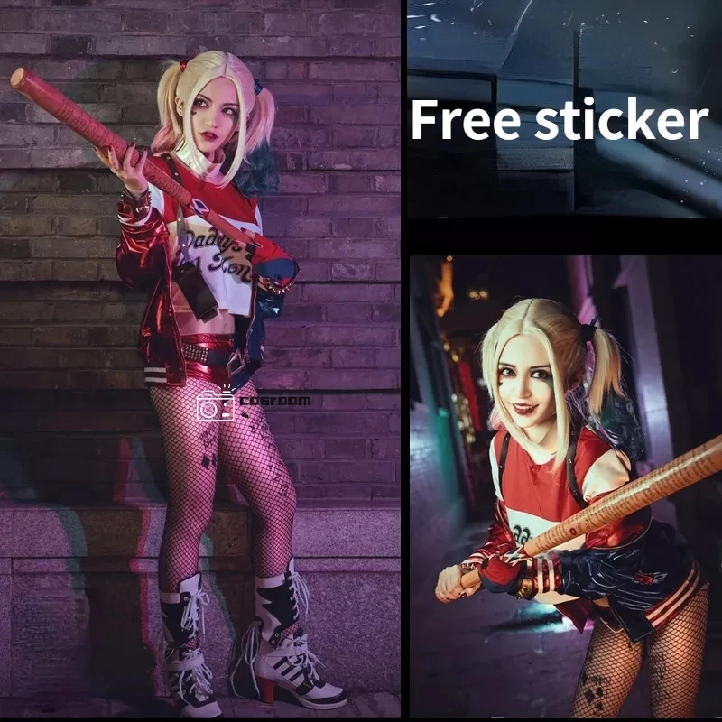 Костюмы на Хэллоуин костюмы для косплея костюм Харли из отряда Квинна Вышитое