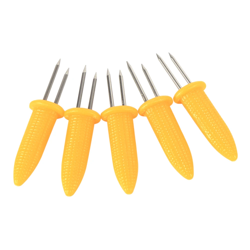 

12PCS Stainless Steel BBQ Corn Holders Skewers Prongs Corn On The Cob Holders Barbecue New