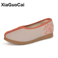 spring autumn women shoes casual breathable national mbroidered ladies embroidered footwear flat cloth low top female shoes
