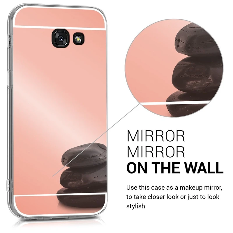 UPaitou Mirror Case for Samsung Galaxy A3 A5 A7 2017 TPU Acrylic with Soft Silicone Back Cover A320 A520 A720 |