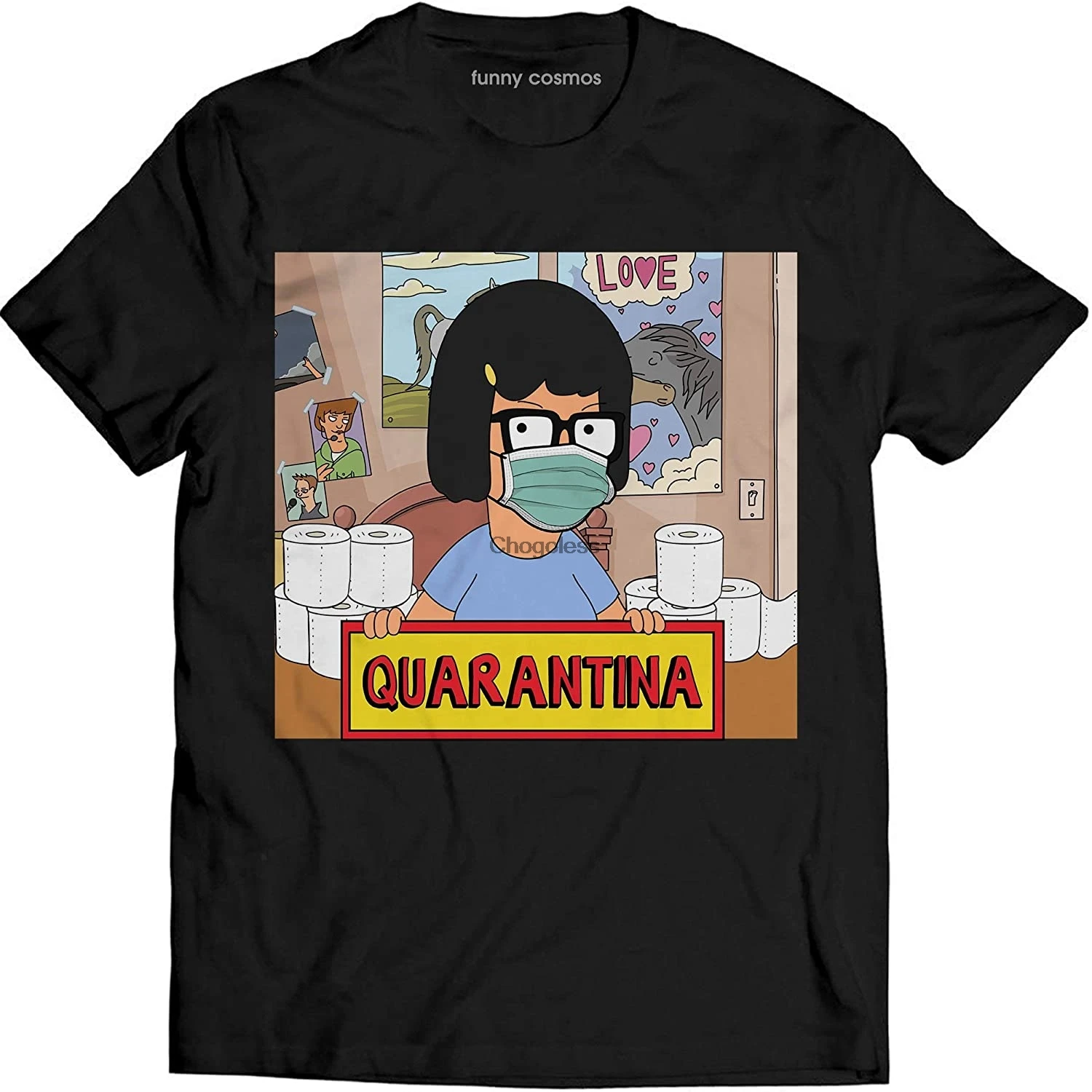 

Tina Belcher Quarantina Social Distancing Funny T Shirt Bobs Lovers Burgers Fan T Shirt(1)