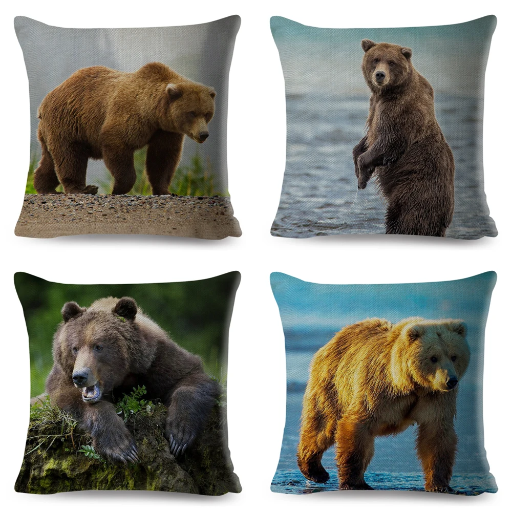 Чехол с рисунком дикого коричневого медведя декоративная опасность Женский