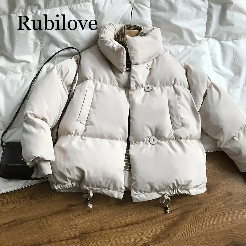 Rubilove утепленные женские парки 2019 Новый Повседневный свободный пуховик с высоким