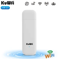 kuwfi 4g wifi modem dongle unlocked mobile 4g dongle with sim card slot 150mbps lte wifi router hotspot network adaptor