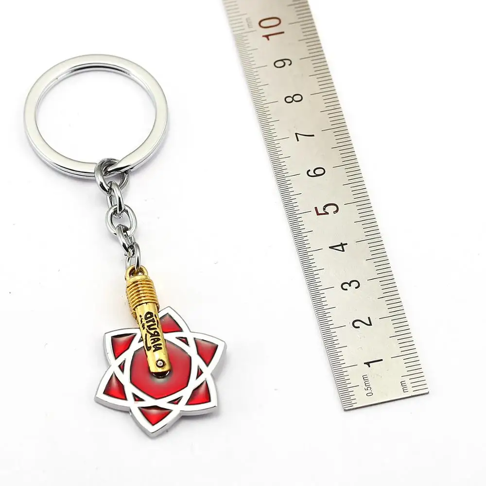 

Naruto Keychain Car Uchiha Itachi Mangekyou Sharingan Uzumaki Akatsuki Kakashi Konoha Rotatable Keychains Metal Pendant Keyring