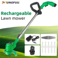 1set rechargeable wireless grass trimmer 12v21v adjustable wireless grass trimmer electric garden push lawn mower 1battery