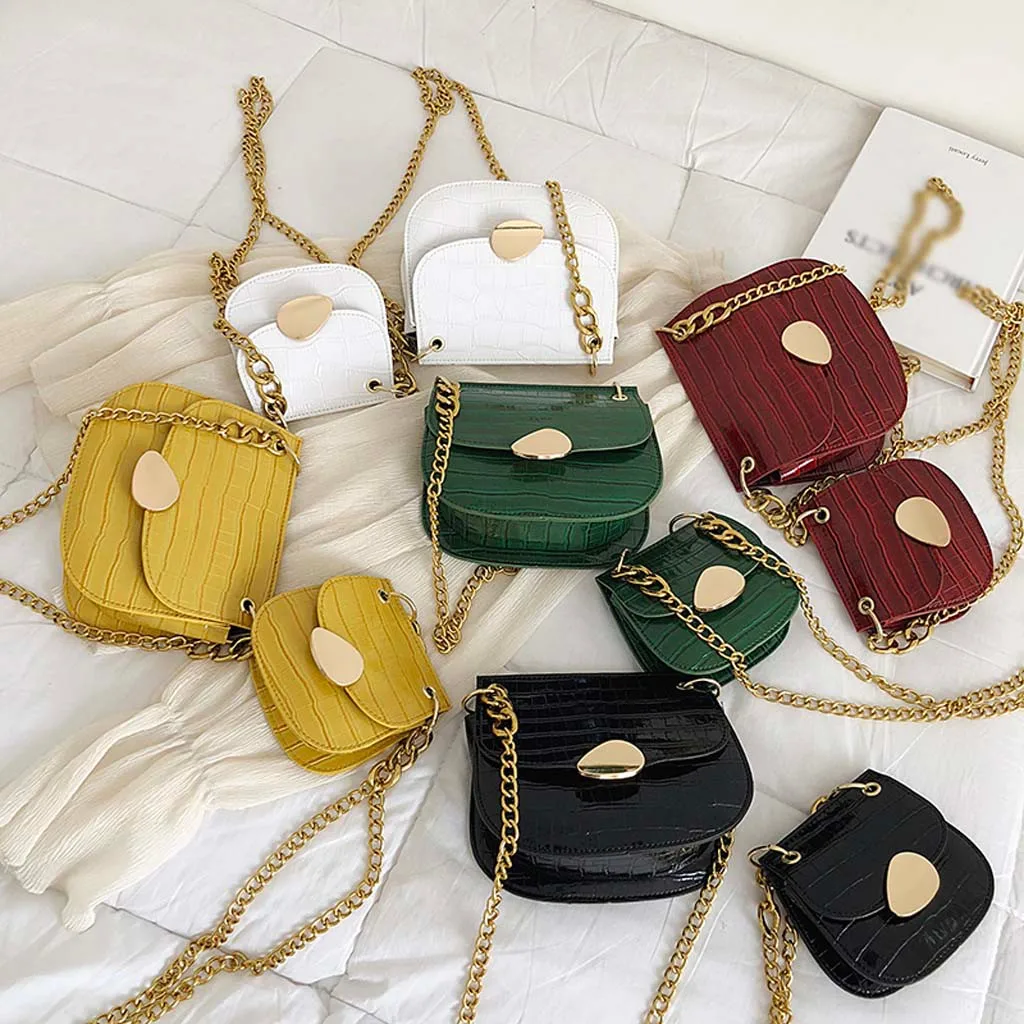 Женская сумка мессенджер из искусственной кожи с каменным узором на толстой