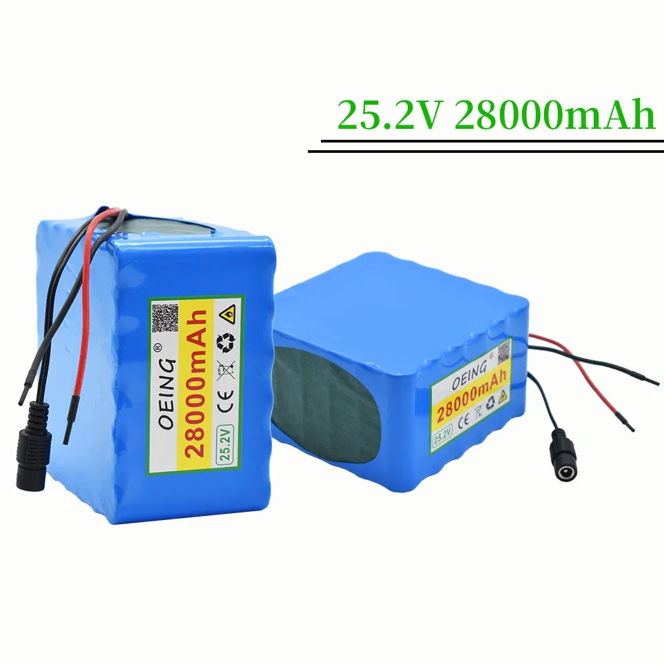 

highquality 24v 28ah 6S6P lithium battery 25.2V 28000mAh li-ion battery for bicycle battery pack 350w e bike 250w motor+charger