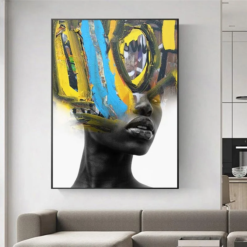 

Abstract Portrait with Landscape Wall Art Canvas Painting Posters and Prints Wall Art Pictures for Living Room Home Decor
