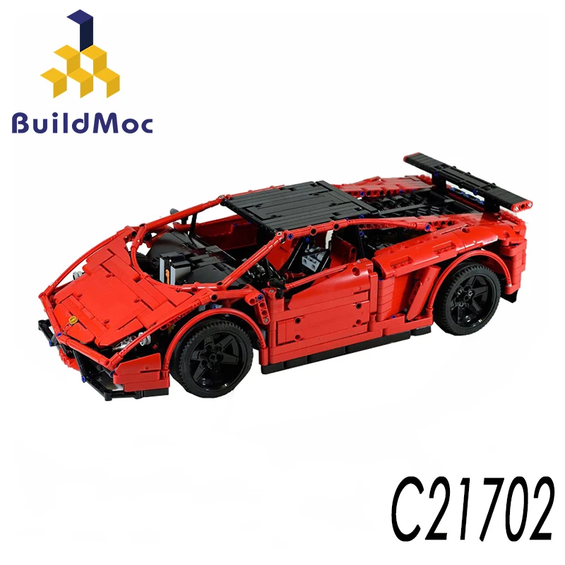 BuildMoc для MOC Lamborghini Audi R8 V10 Ferrarii 458 Строительные блоки Набор игрушек DIY развивающий