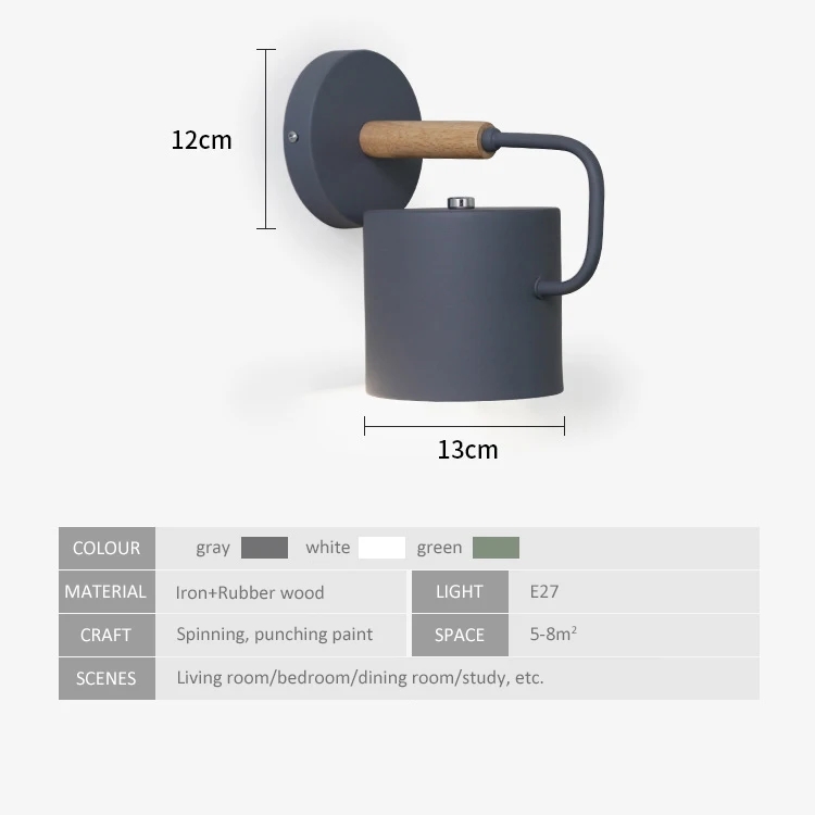 Настенная лампа в скандинавском стиле макарон прикроватные светильники для