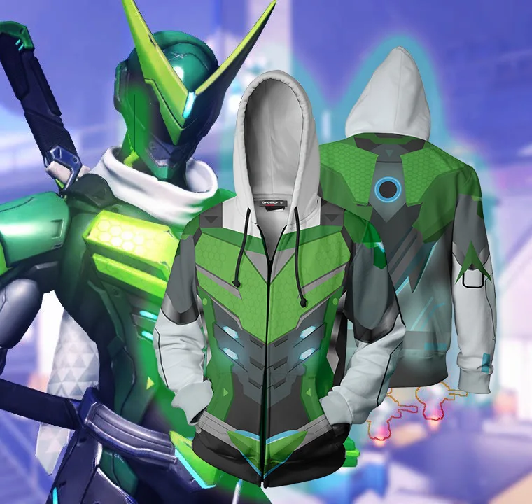 Новые толстовки с капюшоном Genji DV. a Mercy на молнии легкие свободные кофты крутой