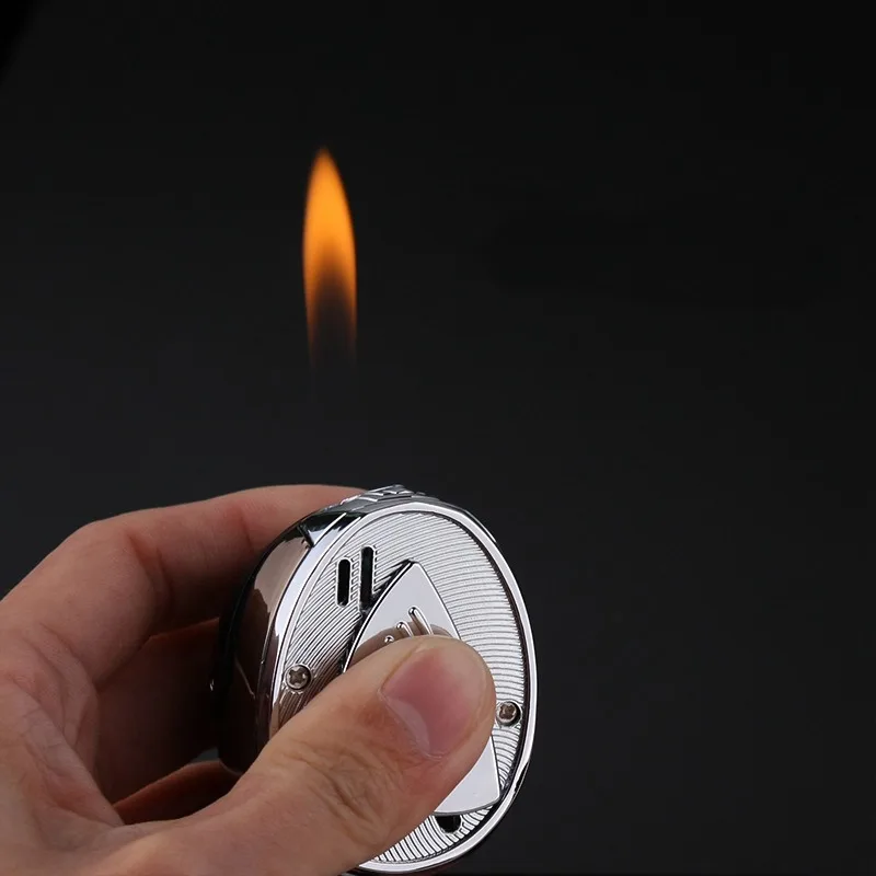 Креативный металлический шлем газовая зажигалка брикет свободный огонь