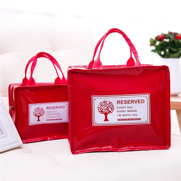 bigger size red Из искусственной кожи Ланч посылка термо Термальность сумка для обеда для Для женщин детей Lunchbags тотализатор кулер Коробки для обедов изоляции посылка пузырь со льдом - Цвет: bigger size red