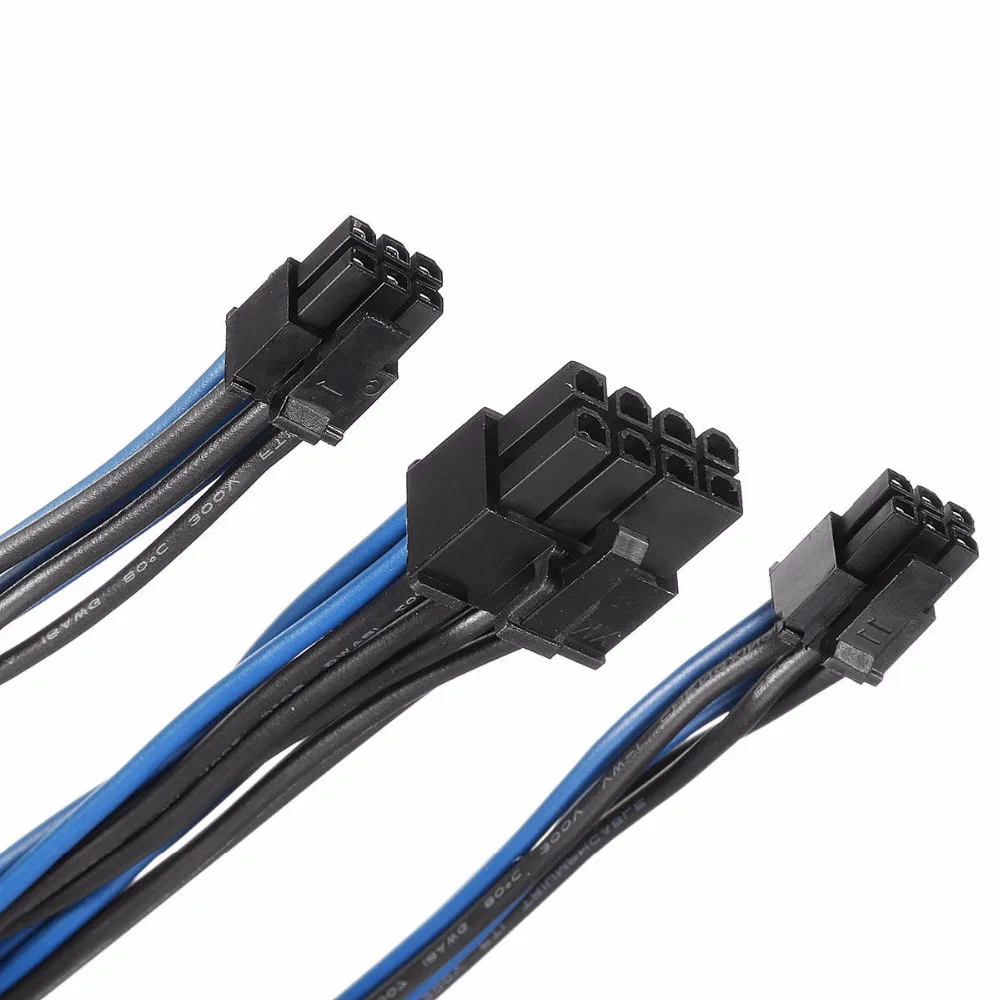 

18AWG Dual Mini 6 Pin Male To 8 Pin PCI-E Splitter Power Cable For Mac Pro Video Card GTX Graphics Card