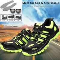 men safety shoes anti smash puncture proof steel toe cap work footwear outdoor anti slip breathable hiking sneakers big size