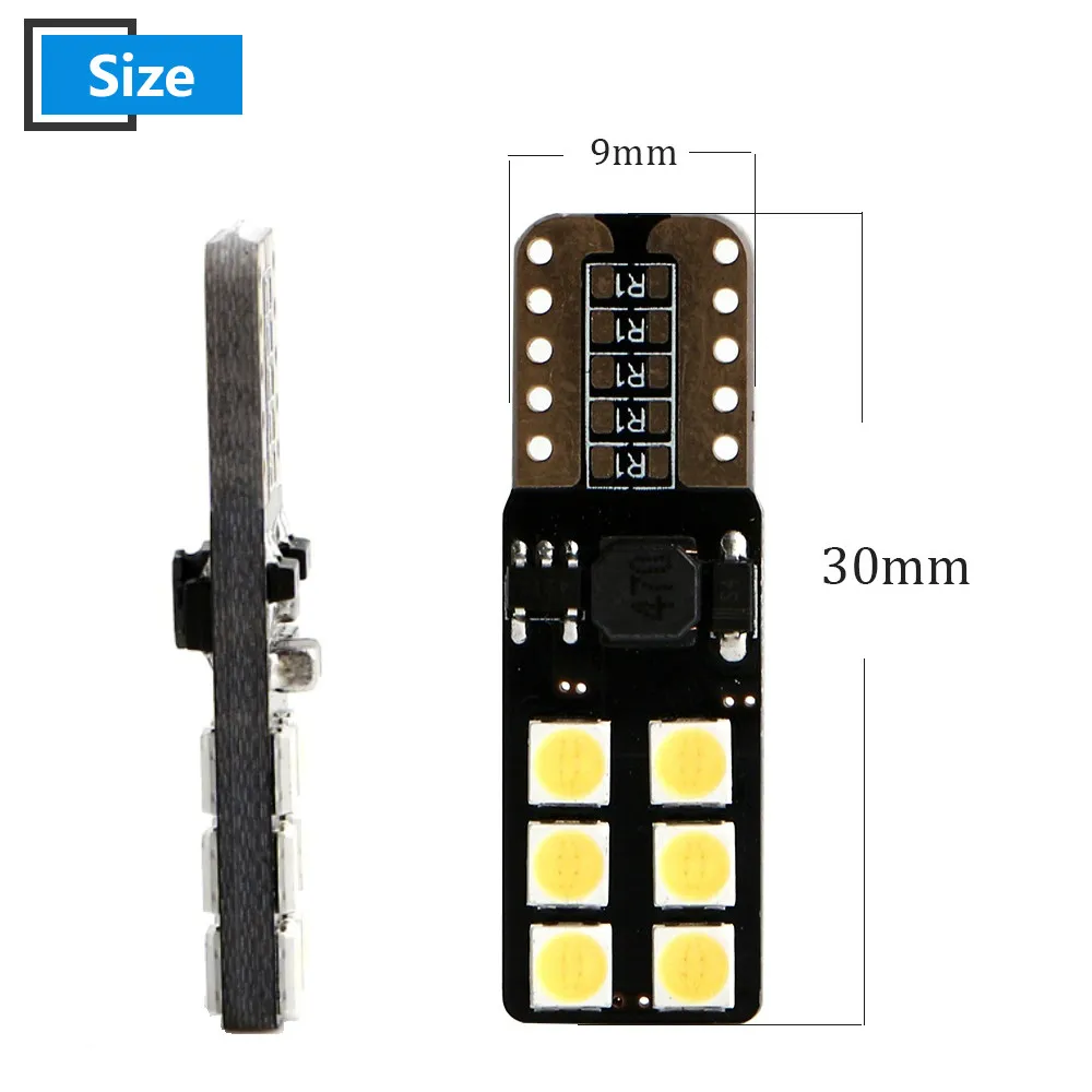 2X W5W Canbus 9 26 В T10 3030 12SMD Светодиодная лампа индикатор ширина габаритная