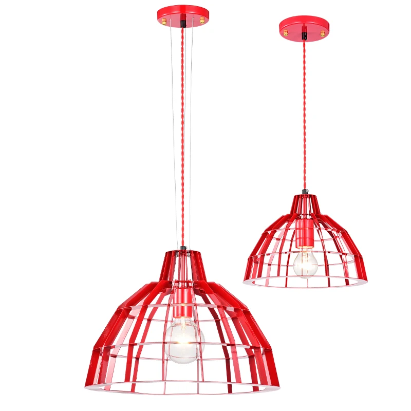 Лофт промышленные подвесные светильники Американская страна красный Led Ретро