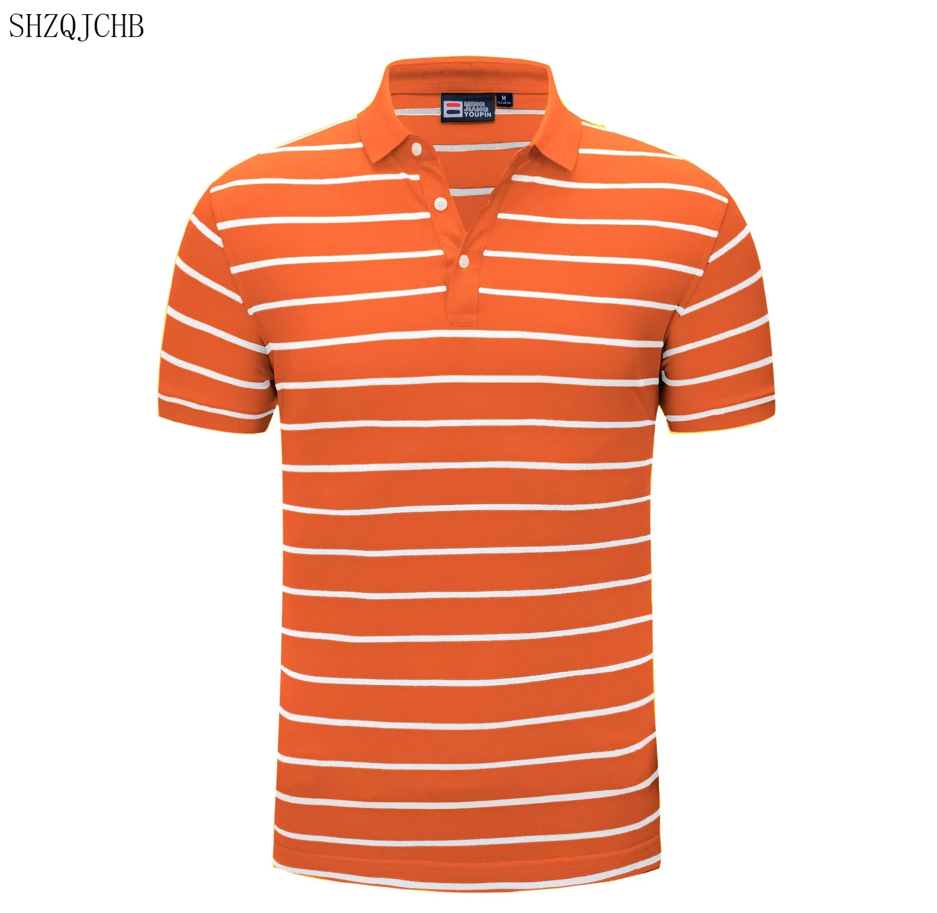 

Summer 2021 10 Colors Men Classic Striped White Black Polo Shirt Cotton Short Sleeve Plus size S-XXXXL