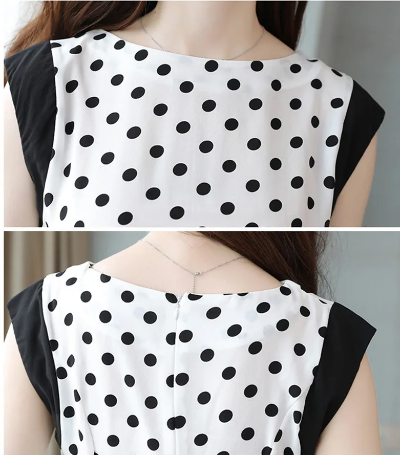 Женский офисный костюм в горошек элегантный комплект из двух предметов