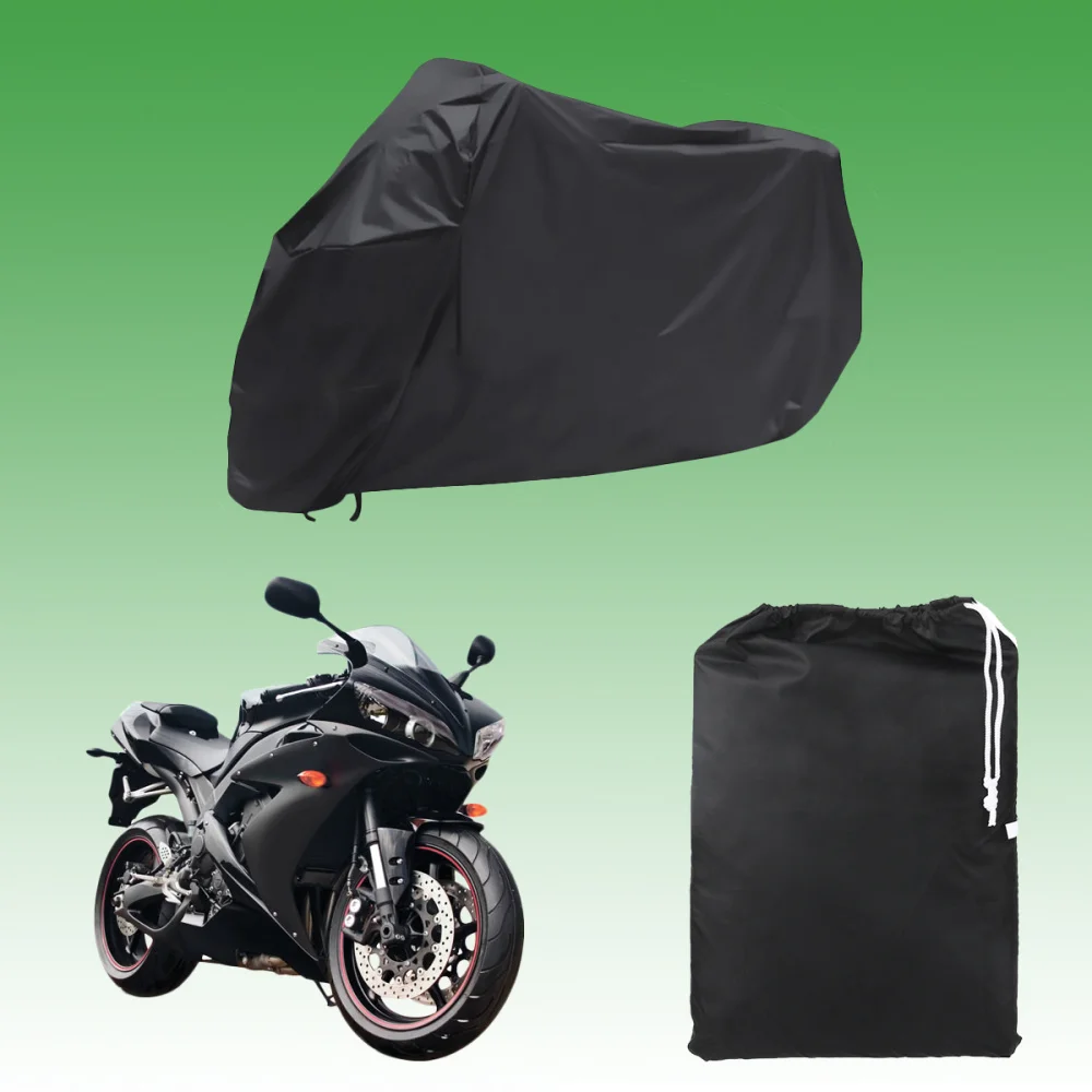 

Motorcycle Motorbike ATV Scooter Waterproof Sun Block Protective Cover Rain Cover Protector - Size XXL (Black)