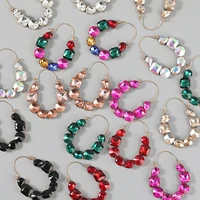 jijiawnehua new multi color water drill womens crash geometric earrings dinner party fashion declaration jewelry accessories