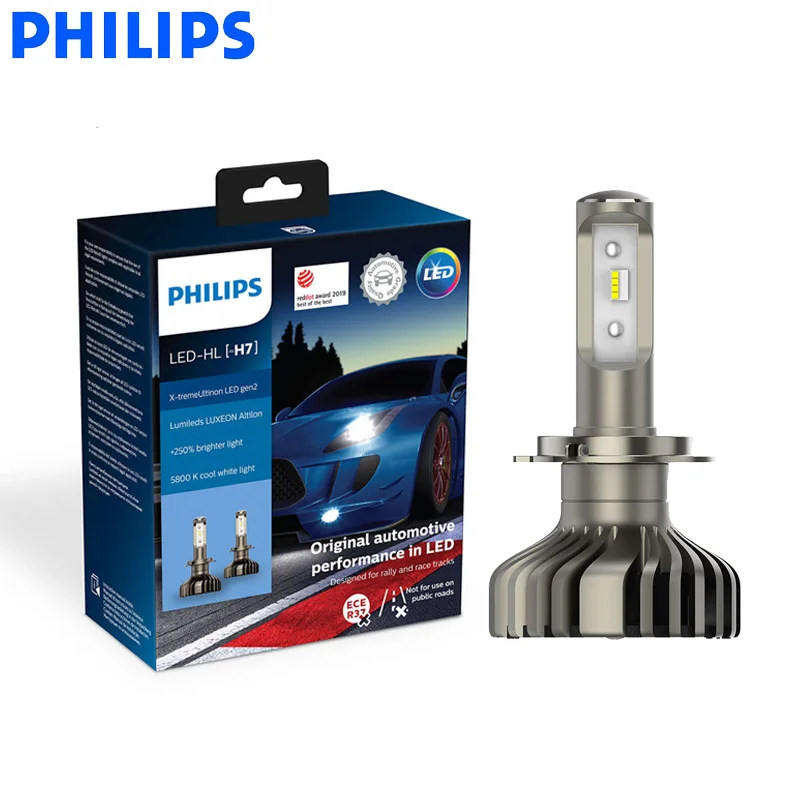 Philips X-treme Ultinon LED gen2 H7 Автомобильная белая фара 6000K автомобильная лампа + 250% ярче 12