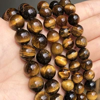 wholesale natural stone yellow brown tiger eye loose bead for jewelry making diy bracelet accessories 15 4mm 6mm 8mm 10mm 12mm