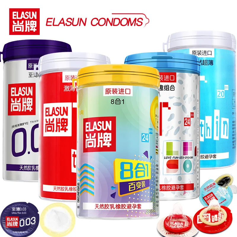 Презервативы Elasun для Для мужчин ультра тонкий натуральный латекс член полового