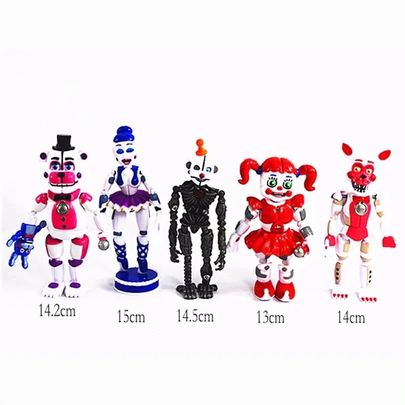 5pcs set 01 Аниме 6/10/12 шт Five Nights At Freddy's» «пять ночей у Фредди» рисунок Комплект игры с рисунком персонажей из игры «пять ночей в Фредди» Фокси Бонни Freddy Fazbear сестра место модель куклы FNAF игрушка - Цвет: 5pcs set 01