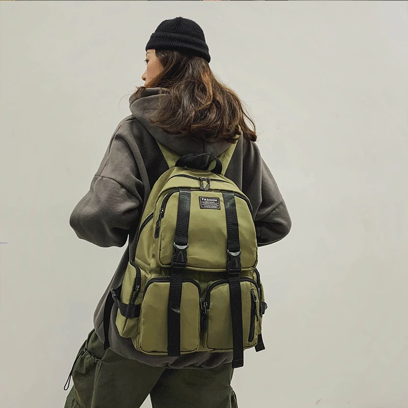 

Модный трендовый рюкзак унисекс крутой рюкзак повседневный Молодежный большой рюкзак студенческий прочный женский нейлоновый тканевый Рю...