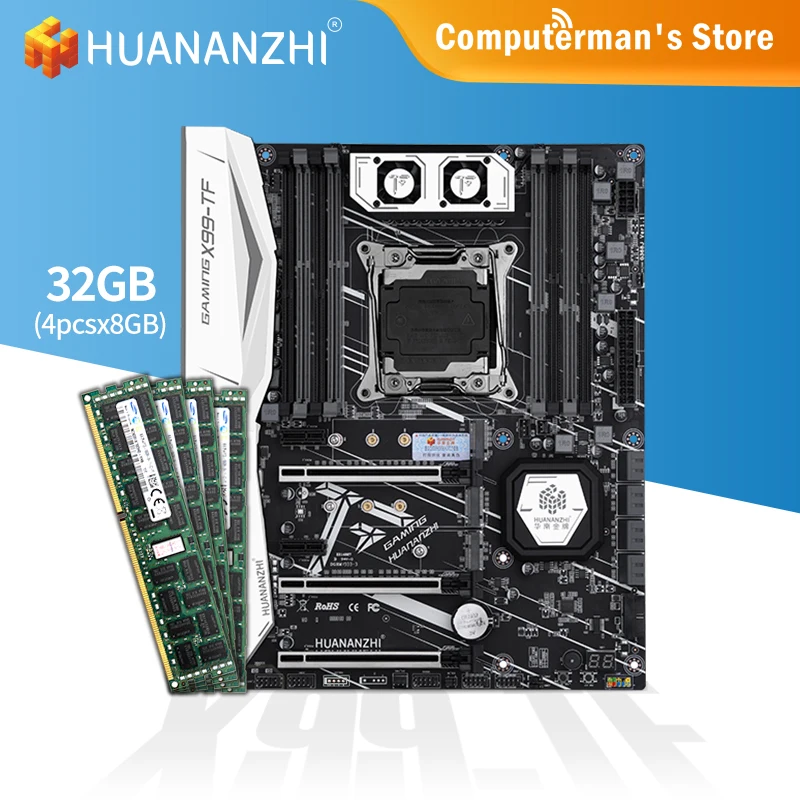 Комплект материнской платы HUANANZHI X99 TF комплект памяти 4*8G DDR3 RECC 1600 память M.2 NVME USB3.0