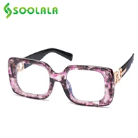 soolala square anti blue light women reading glasses female ladies magnifying presbyopic glasses with cases eyewear 1 0 1 5 2 0