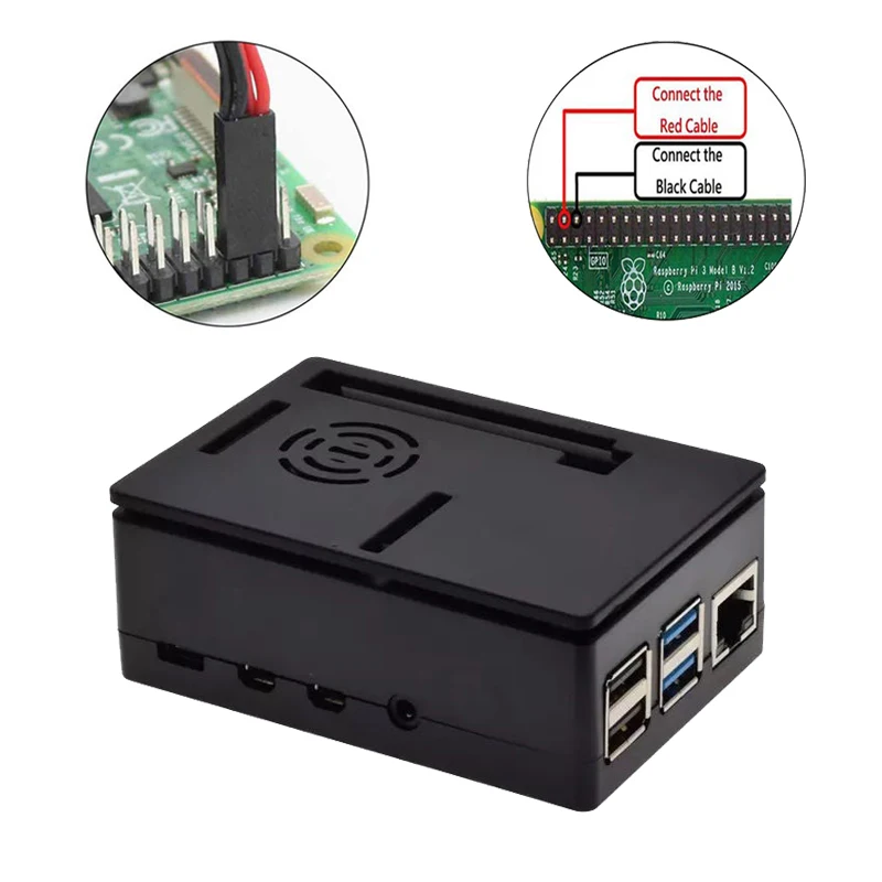 Raspberry Pi 4 ABS Case with Cooling Fan 5V 3A Power Supply Adapter Aluminum Heat Sink for Model B 4B | Компьютеры и офис
