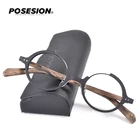 Posesion круглая деревянная оправа для очков, мужские Оптические очки для близорукости по рецепту, компьютерные оправы для очков, женские и мужские оправы для очков