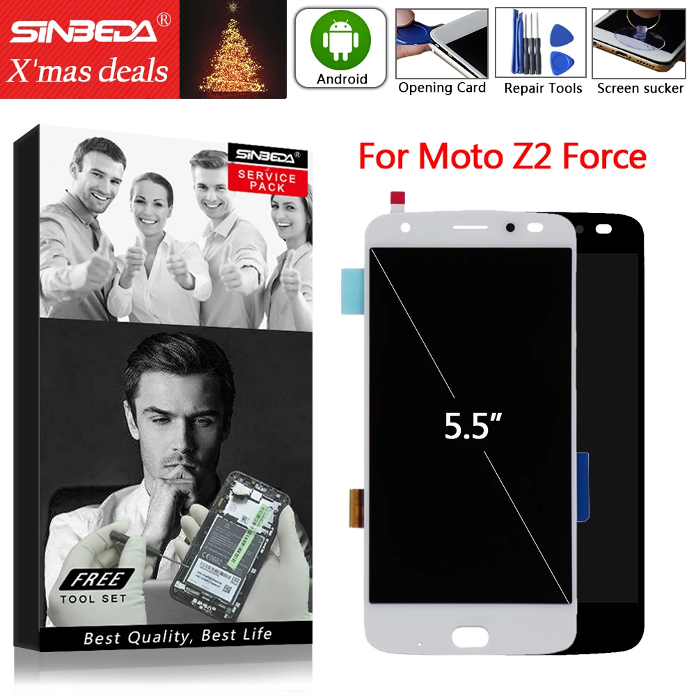 Дигитайзер для Motorola MOTO Z2 Force 5 дюйма ЖК дисплей с сенсорным экраном Moto XT1789 дисплеем