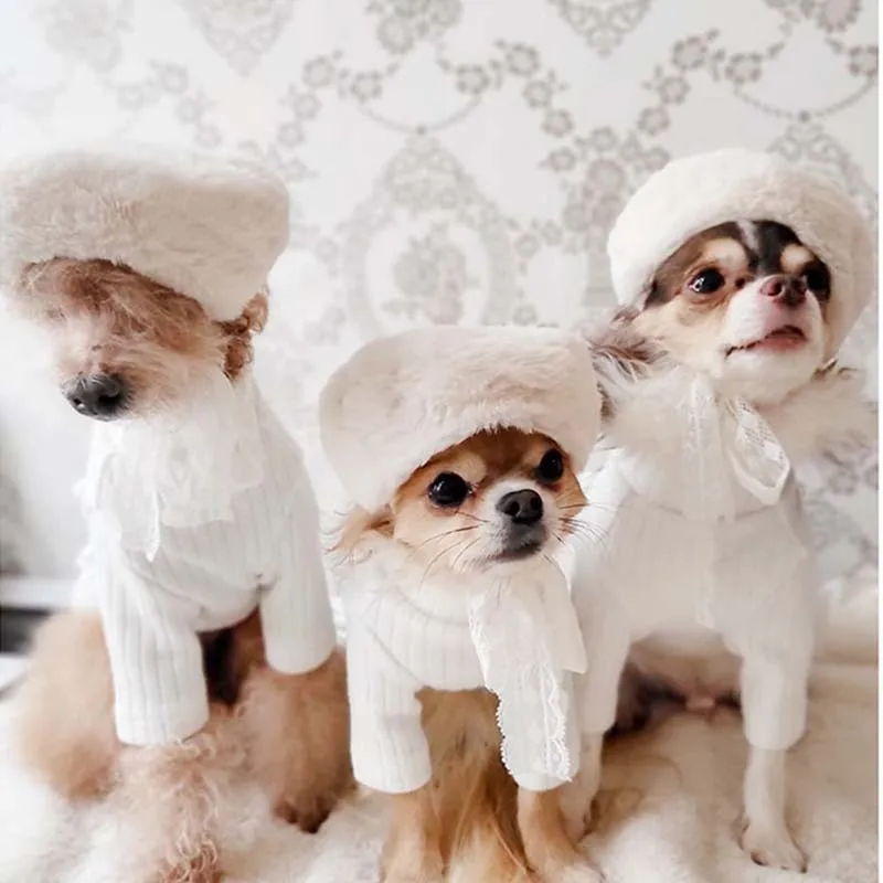 Головной убор для домашних питомцев из искусственного кроличьего меха |