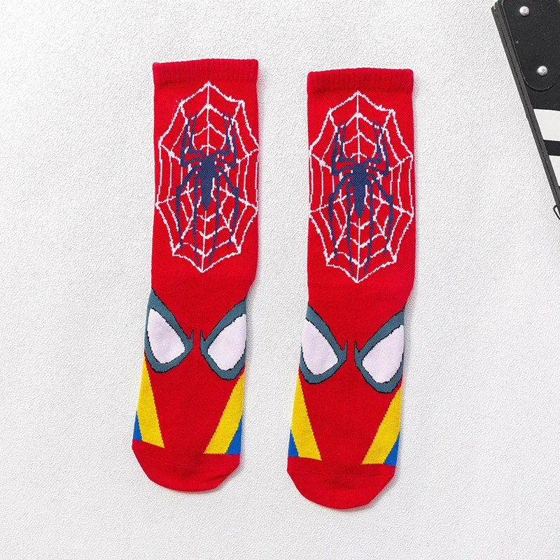 Горячие Marvel модные новые хлопковые унисекс носки с изображением Человека-паука забавные Harajuku милые мультфильм Ленивец аниме носки бейсбольные