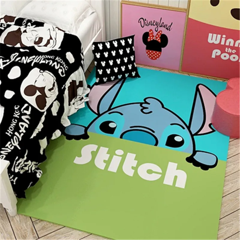 

Kitchen Mat Lilo & Stitch Kids Playmat Long Strip Bedroom Entrance Doormat Home Floor Decoration Bathroom Non-Slip Rug