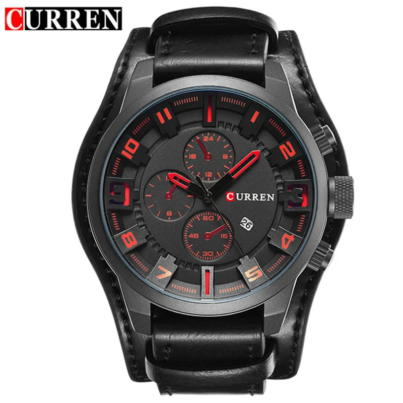

CURREN Luxury Brand Analog sports Men Watches Fashion Creative Quartz Leather Strap Wristwatch Date Male Clock Reloj Hombre