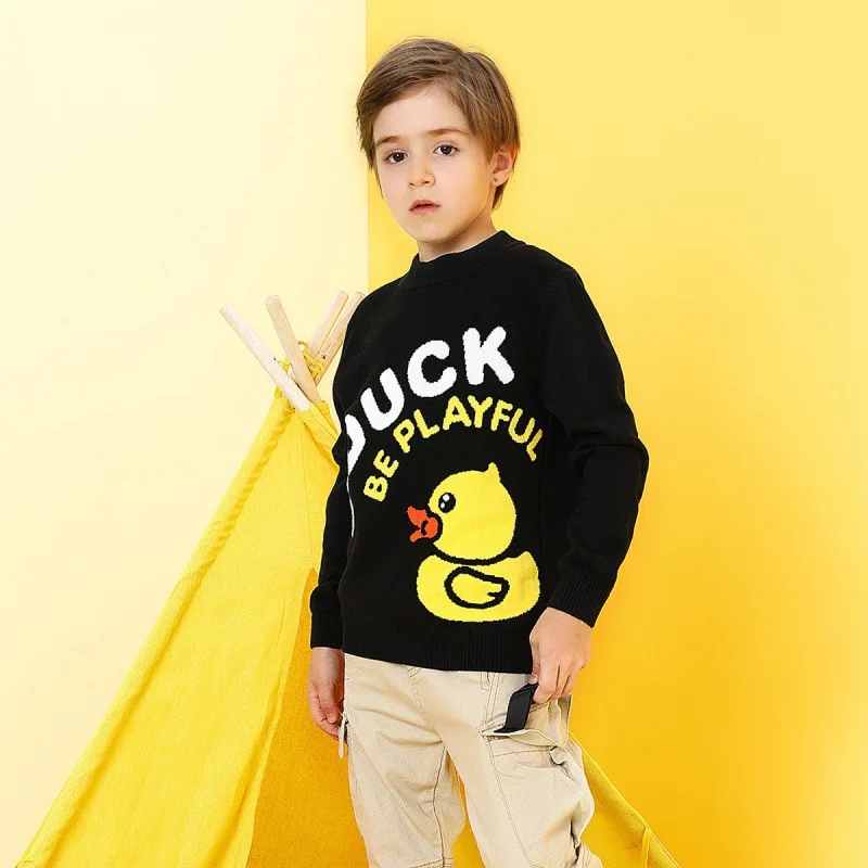 B. Маленький теплый свитер с принтом утки на весну и осень для мужчин женщин