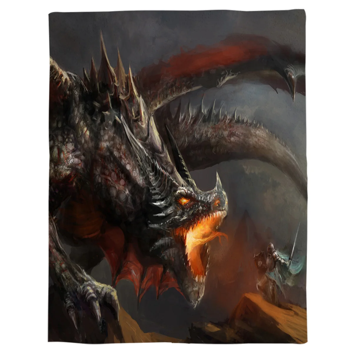 Покрывало для кровати среднего возраста с изображением дракона убойного воина