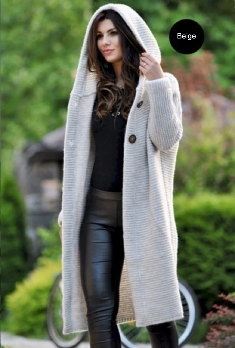 Зимние Большие размеры женские Длинные повседневные кардиганы для женщин