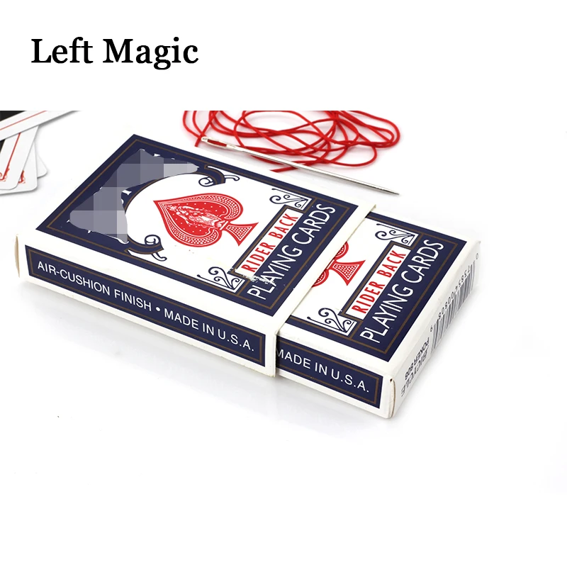 Игла через Волшебные трюки колоды волшебные карты реквизит крупным планом