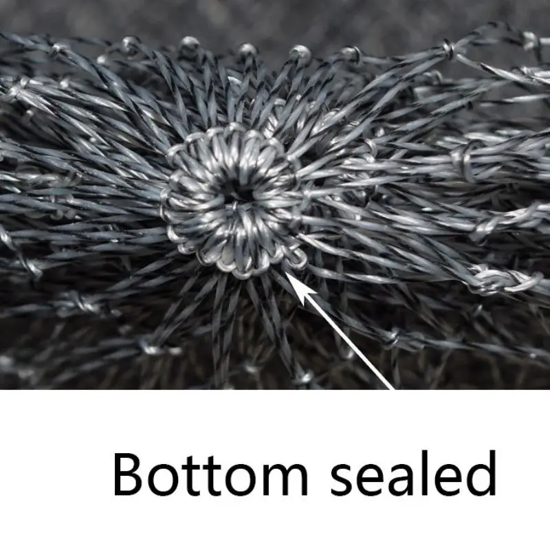 

Fishing Nets Nylon fishing trackle Collapsible Rhombus Mesh Hole 3 Sizes 2 colors Depth Folding Dip Net silver XQ