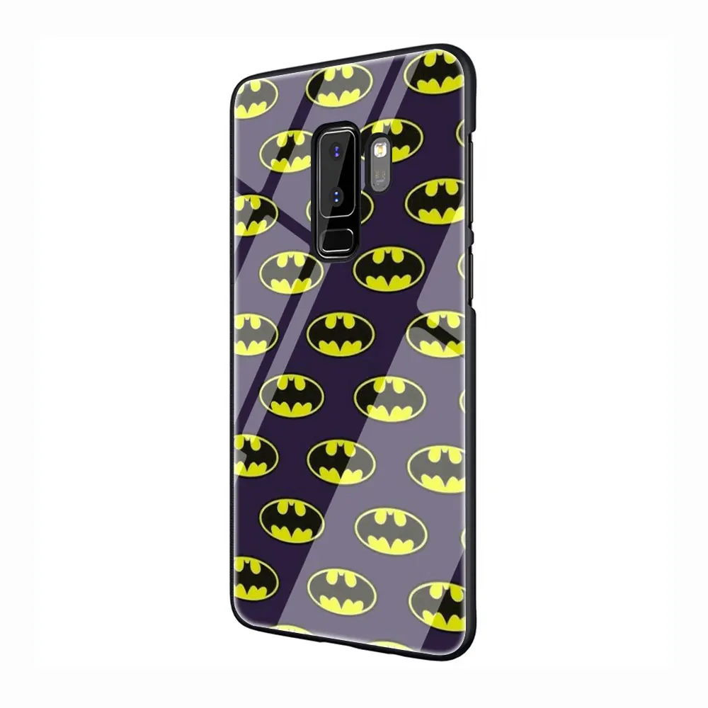G3 Marvel Бэтмен логотип закаленное Стекло TPU черный чехол для Galaxy S7 Edge S8 S9 S10 Plus, Note 8, 9, 10, A10 20 30 40 50 60 70 - Цвет: G3